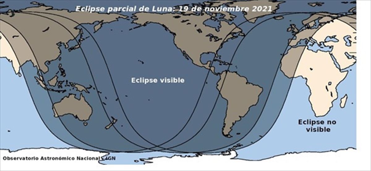 Las fases del eclipse lunar de noviembre.