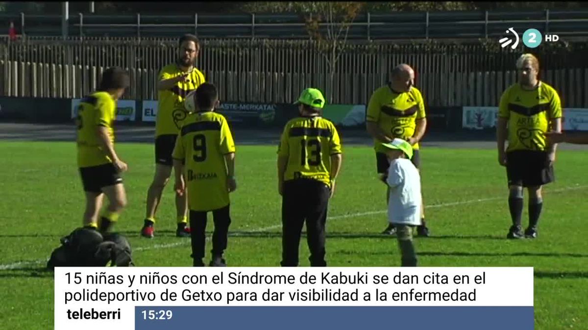 Día del Síndrome de Kabuki en el polideportivo de Getxo. Imagen obtenida de un vídeo de EITB Media.