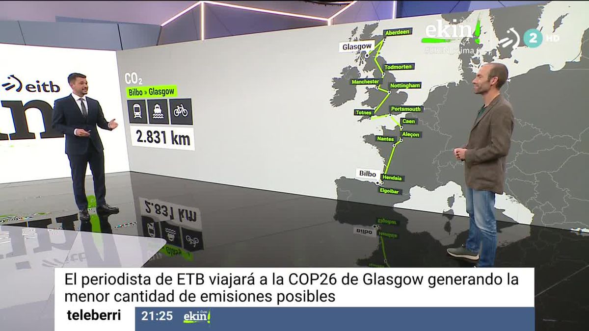 Hodei Arrausi hará un seguimiento especial del COP26. Imagen obtenida de un vídeo de EITB Media.