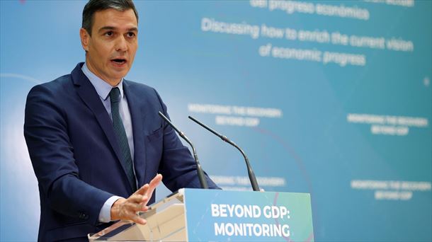 Pedro Sánchez, en una intervención de este lunes