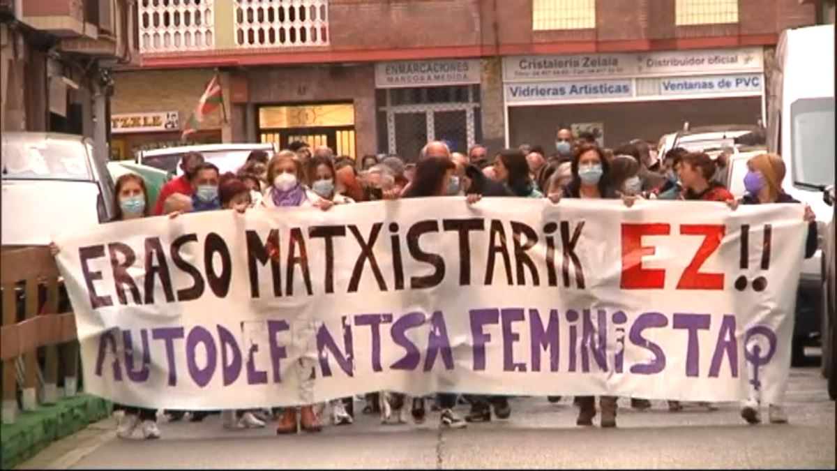 Manifestación en Erandio. Imagen: EITB Media