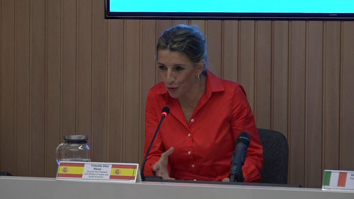 Yolanda Diaz Espainiako Gobernuko bigarren presidenteordea eta Lan ministroa Kongresuan. EFE