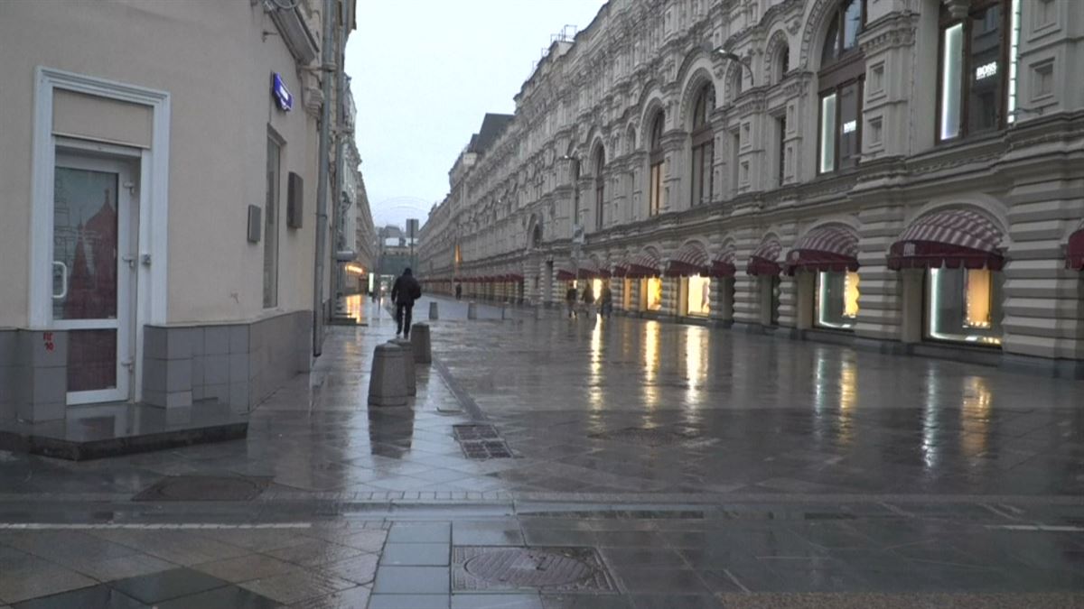 Calles vacías en Moscú.
