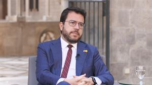 El president de la Generalitat, Pere Aragonès, durante la entrevista en ETB2.