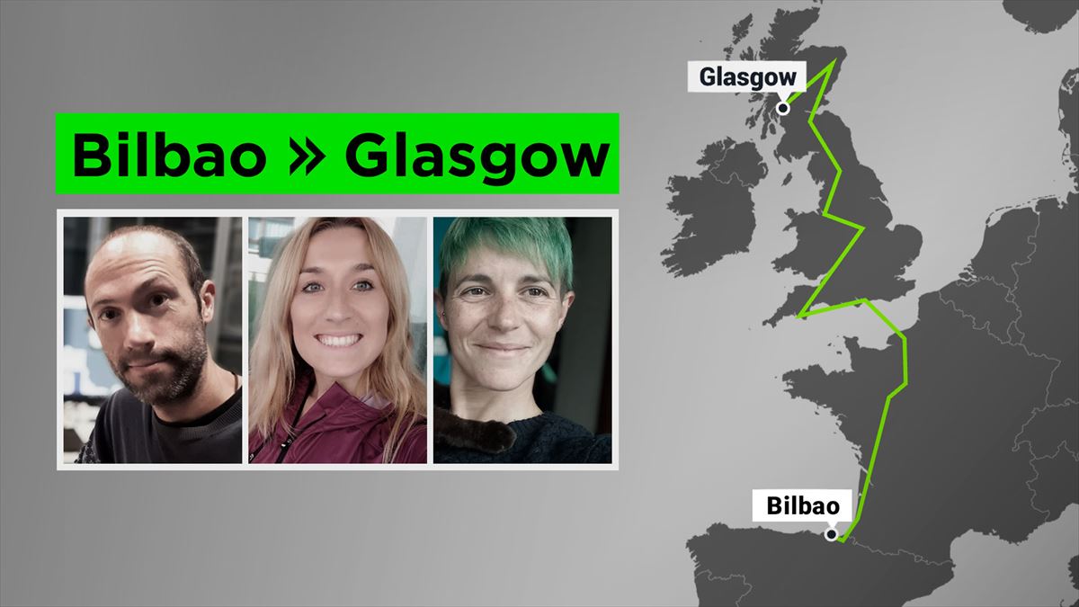 Hodei Arrausi, Amaia Larruze y Amane Iglesias viajarán an Glasgow. Foto: EITB Media