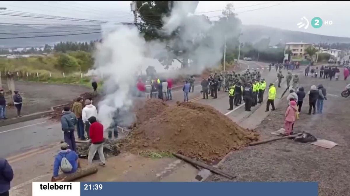 Protestas en Ecuador. Imagen obtenida de un vídeo de EITB Media.