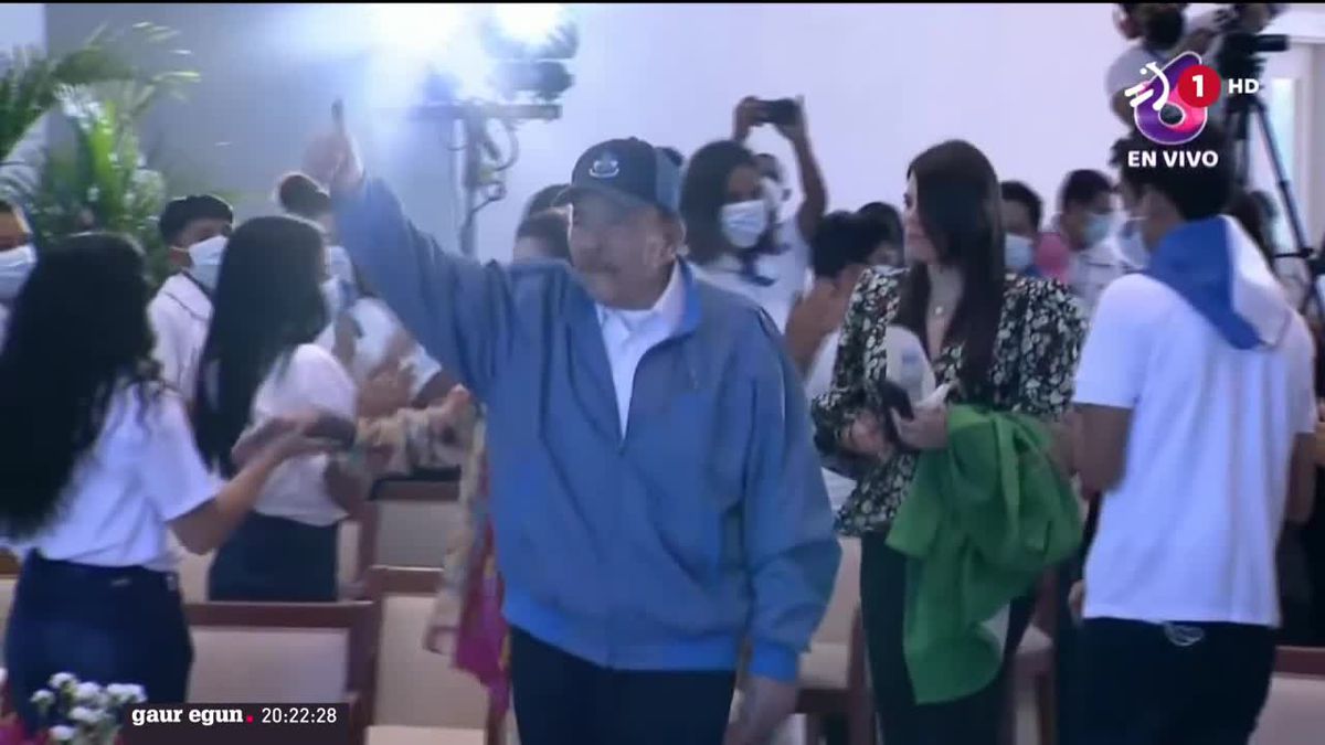 Daniel Ortega, Nikaraguako presidentea. EITB Mediaren bideo batetik ateratako irudia.