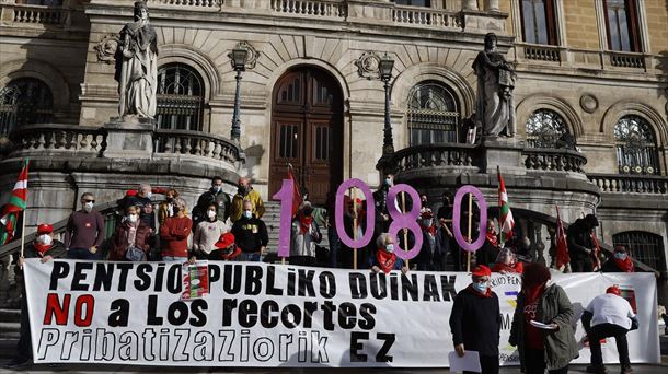 Concentración este lunes en Bilbao. Foto: EFE