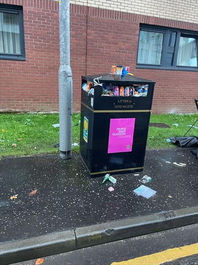 Basura en las calles de Glasgow