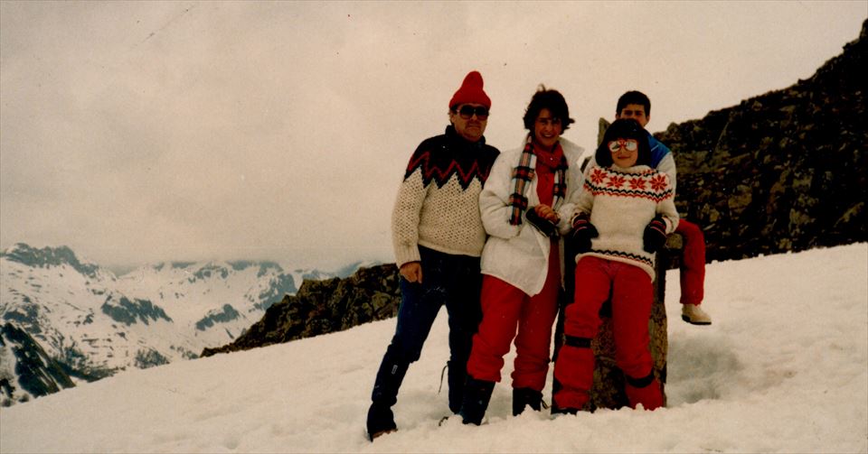 Edurne Pasaban en los Pirineos, en 1983
