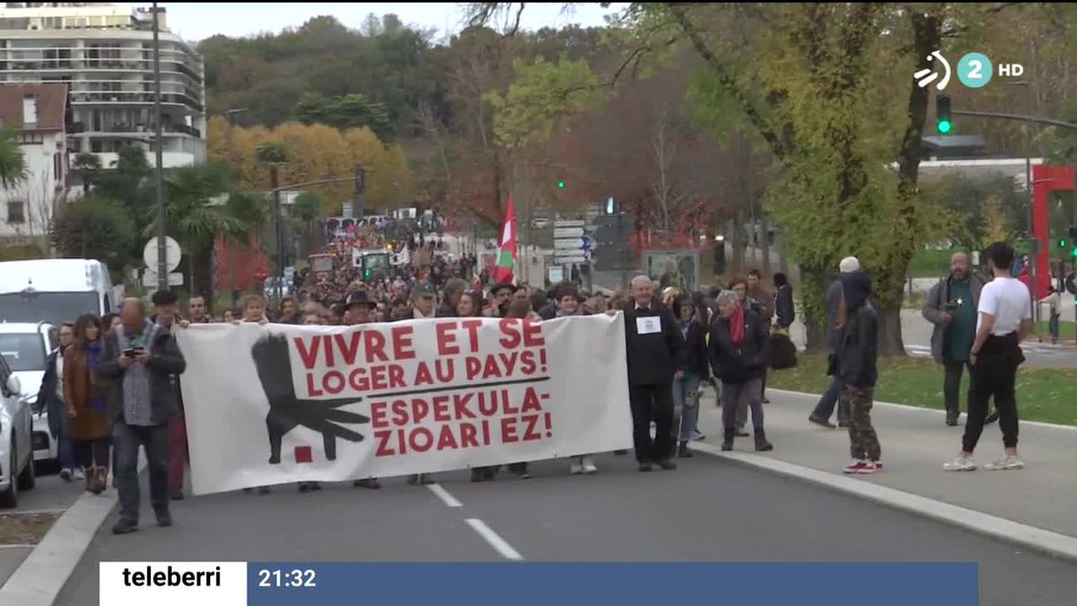 Manifestación en Baiona. Foto: EiTB