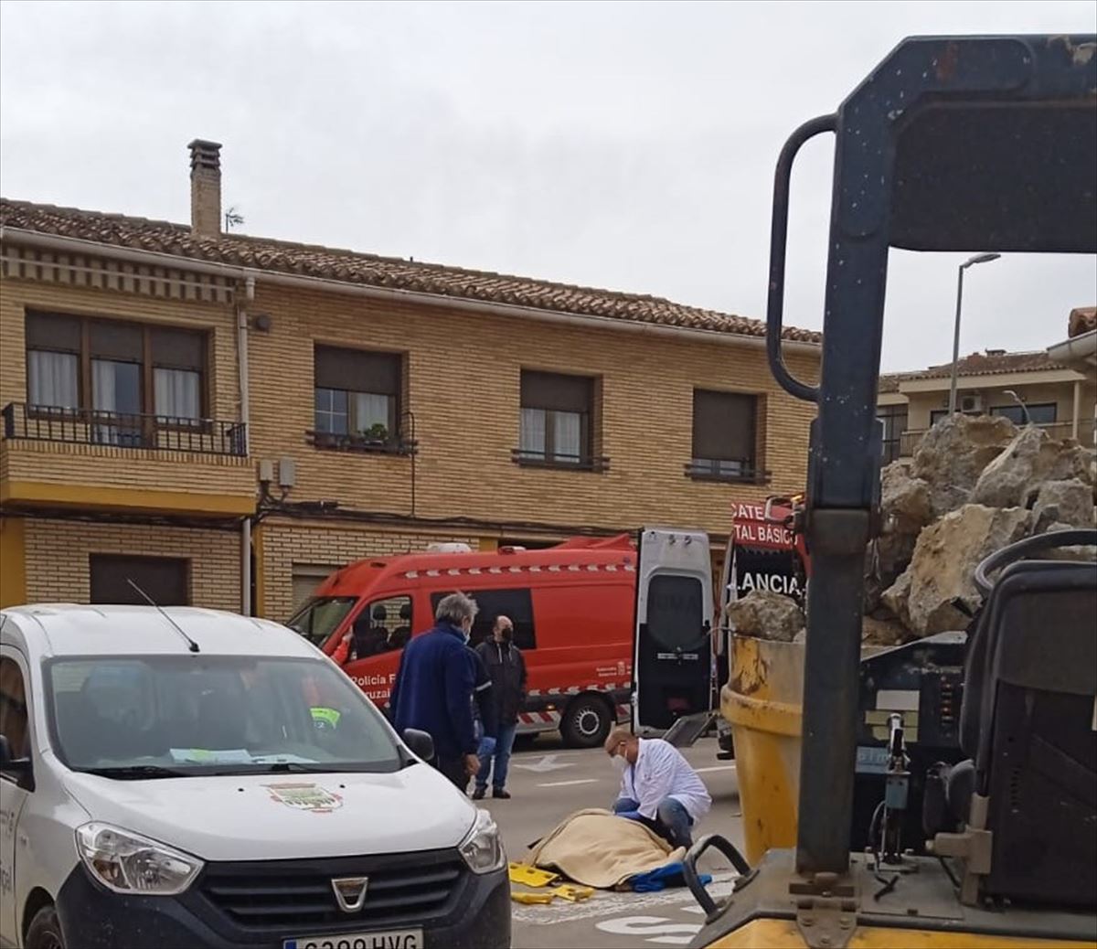 Octogenaria atropellada por un dumper en Fitero (Navarra). Foto: Policía Foral