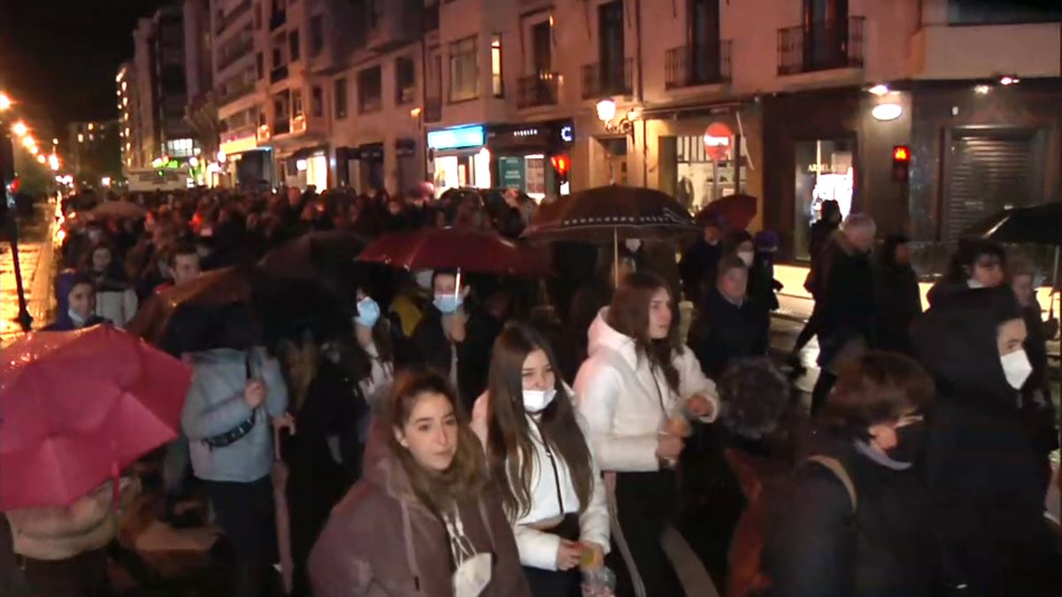 Manifestación en San Sebastián. Imagen: EITB Media
