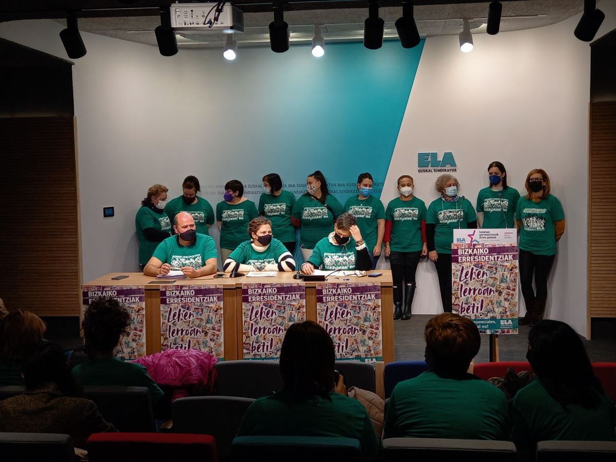 ELA convoca huelga el 14 de diciembre en las residencias de Bizkaia