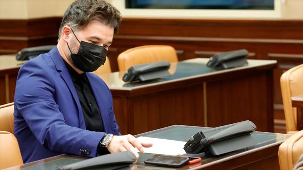 El portavoz ce ERC, Gabriel Rufián, en el Congreso. Foto: EFE