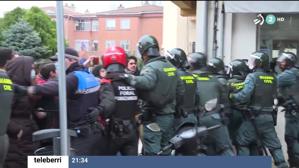 Incidentes en Noáin. Imagen obtenida de un vídeo de EITB Media.