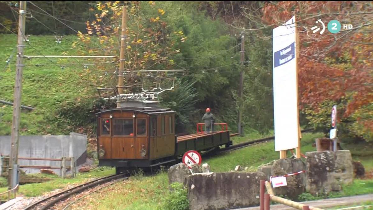 Obrras el tren de Larrun. Imagen obtenida de un vídeo de EITB Media.