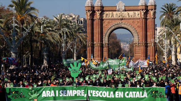 Somescolak Bartzelonan deitutako manifestazioa. Argazkia: EFE