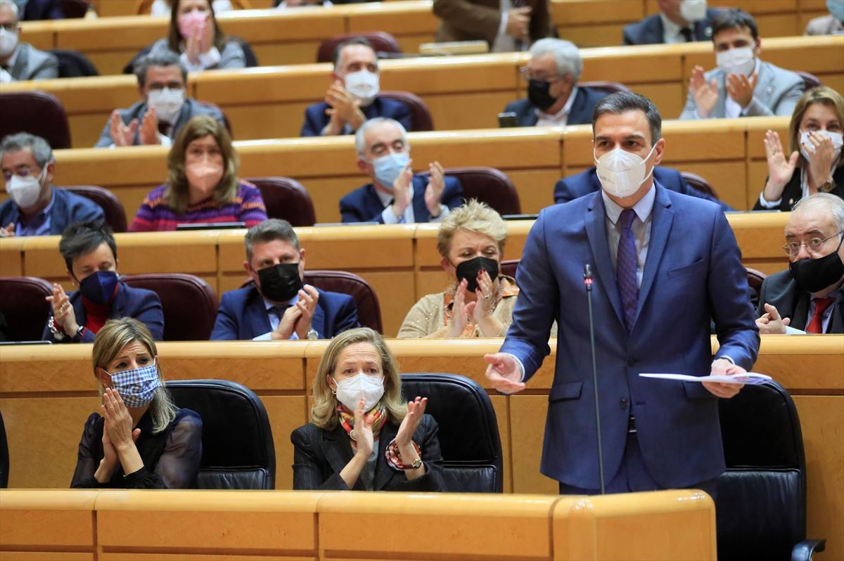 Pedro Sánchez en el Senado. Foto: EFE