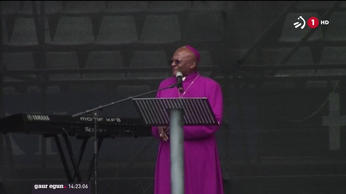 Desmond Tutu. EITB Mediaren bideo batetik ateratako argazkia.