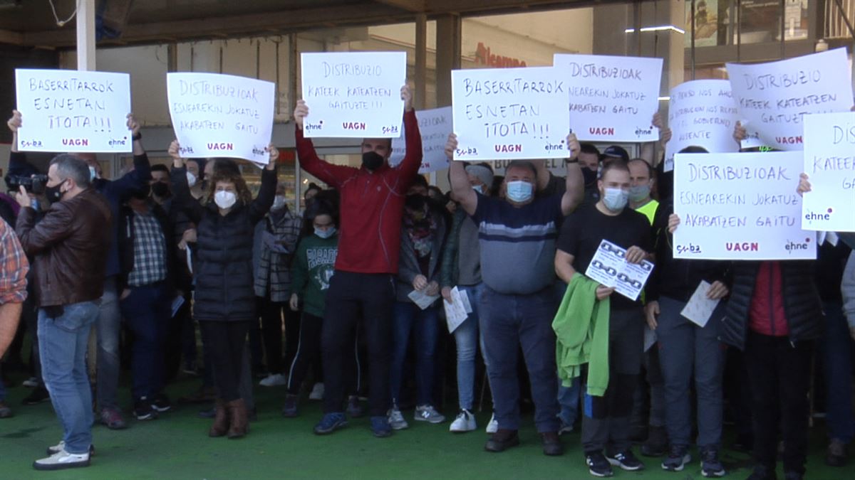 Protesta de ganaderos. Imagen: EITB Media