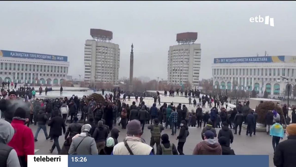 Disturbios en Kazajistán. Imagen obtenida de un vídeo de EITB Media.