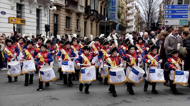 Imagen de la tamborrada infantil previa a la pandemia