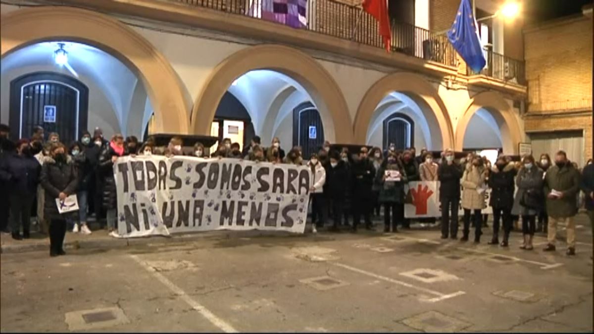 Concentración en Cortes (Navarra). Imagen obtenida de un vídeo de EiTB Media.