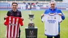 Marcelino y Ancelotti con la Supercopa