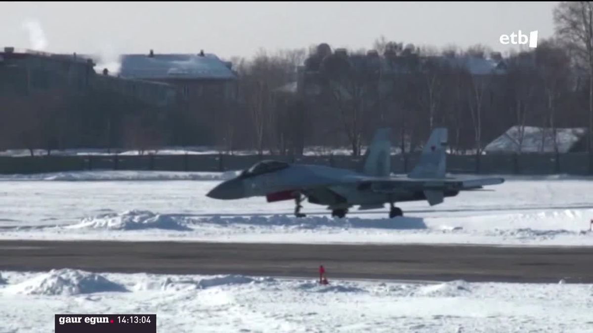Llega a Ucrania ayuda militar de EEUU. Imagen obtenida de un vídeo de EITB Media.
