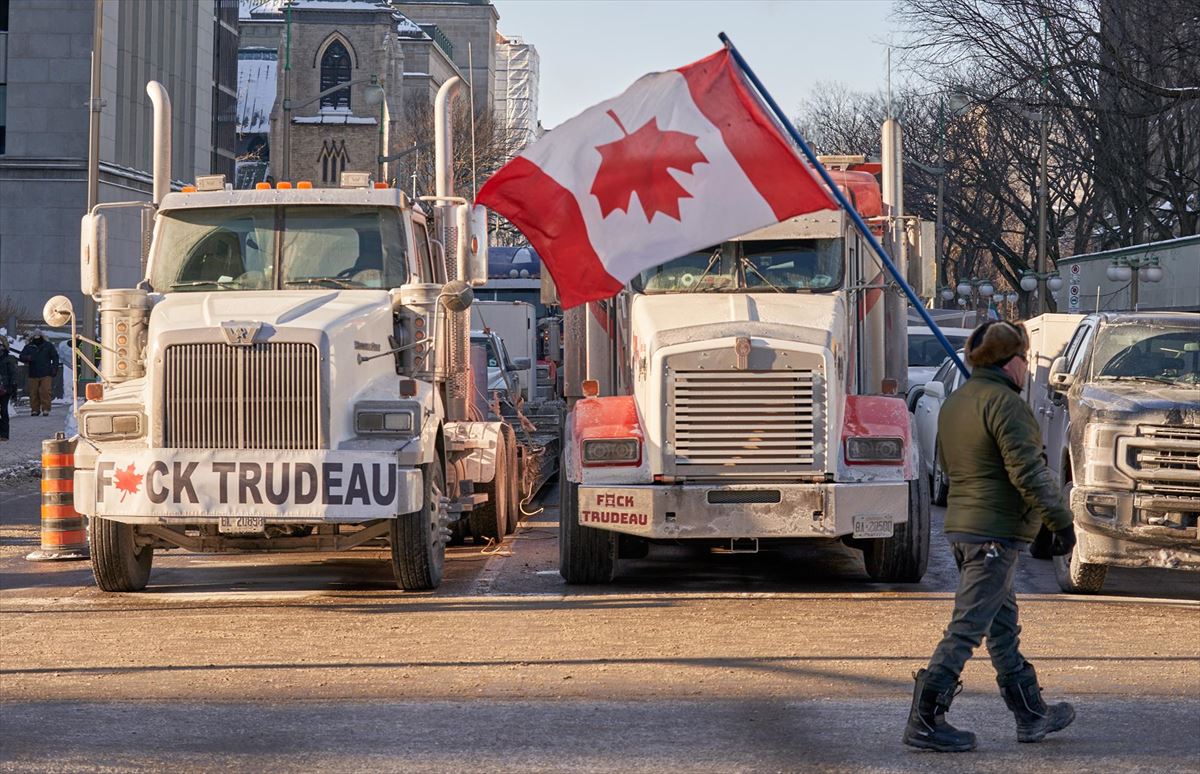 Manifestantes en Canadá. Foto: EFE.