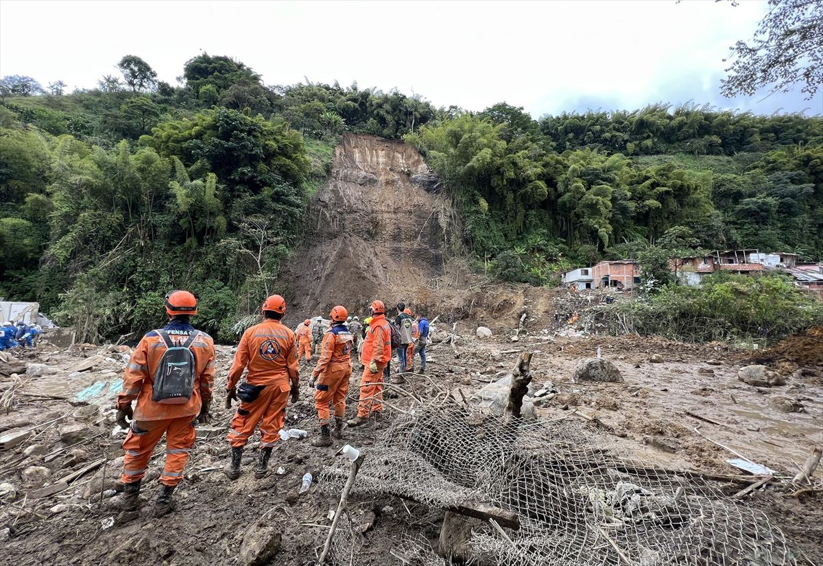 Deslizamiento en Colombia. Foto: EFE.