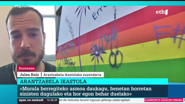 Julen Ruiz, Arantzabela ikastolako zuzendaria: "Txikienek hartu dute kolpe handiena murala horrela ikusita"