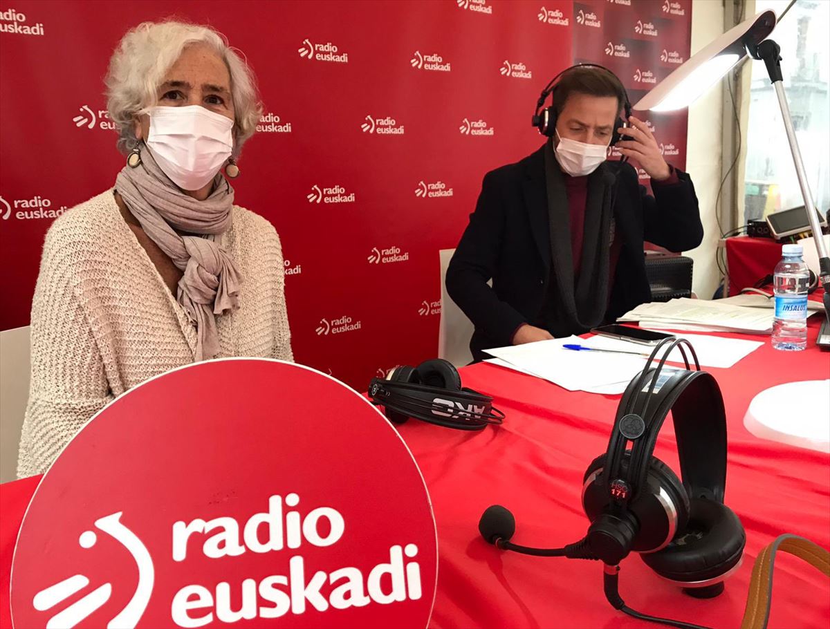 Biurrun en el set de Radio Euskadi en Tolosa. 