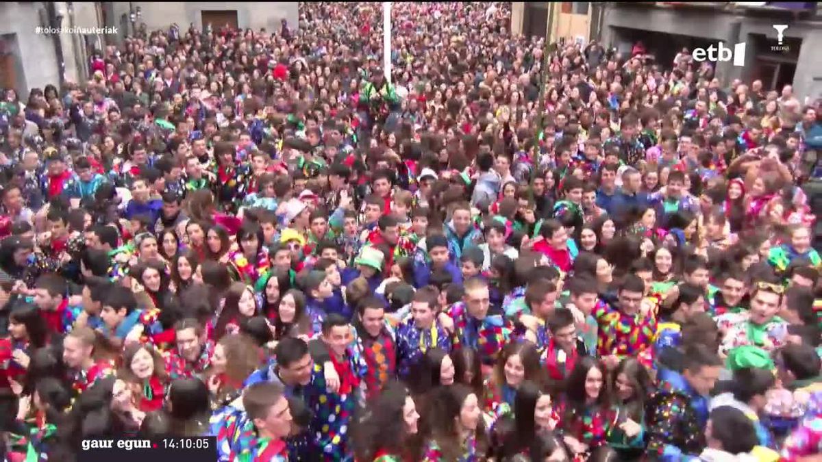Carnavales en Tolosa. Imagen obtenida de un vídeo de EITB Media.