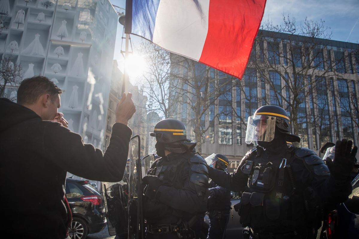 Protestas en París. Foto: EFE