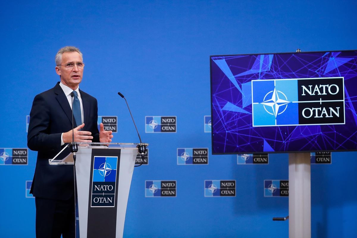 Stoltenberg, durante la rueda de prensa. 