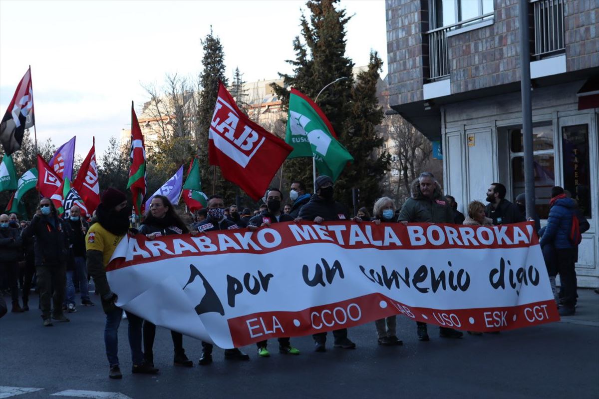 Manifestación de los trabajadores del metal de Álava.
