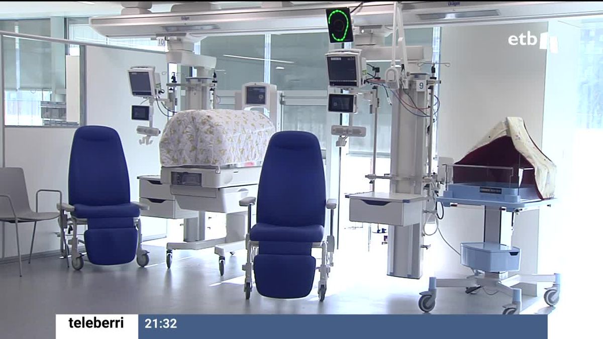 Nueva unidad de neonatología de Txagorritxu. Imagen obtenida de un vídeo de EITB Media.