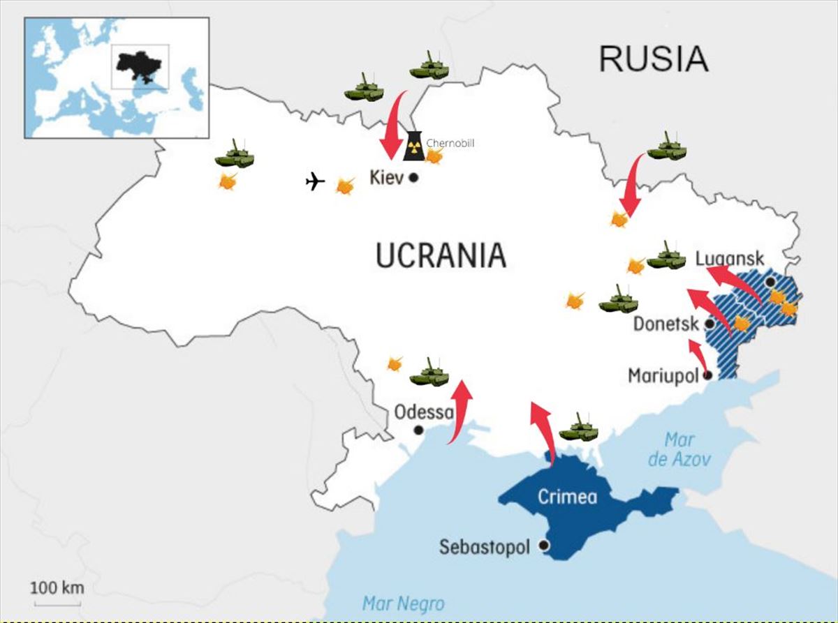 Así ha iniciado Rusia la invasión de Ucrania