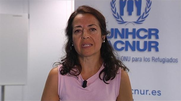 María Jesús Vega, portavoz de ACNUR en España. Foto: Telemadrid.
