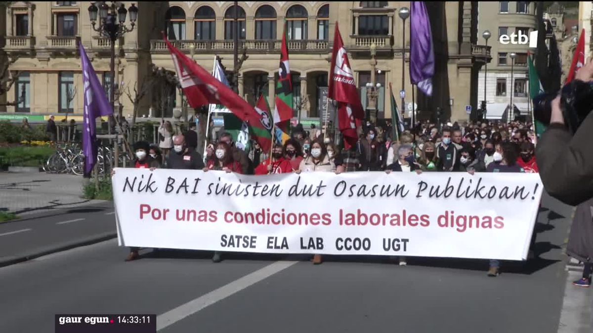 Osasun publikoaren aldeko manifestazioa, Donostian. Argazkia: EFE