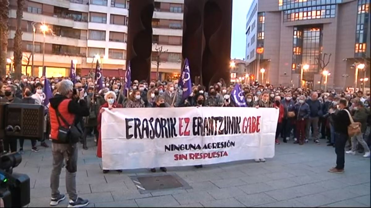 Concentración en Barakaldo. Imagen: EITB Media