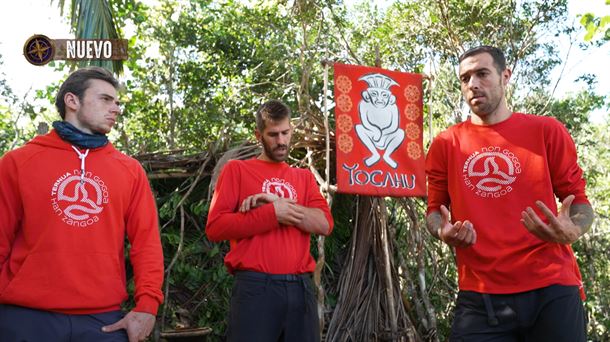 Iñigo, Ferreti eta Urko, "El Conquistador del Caribe" saioan. 