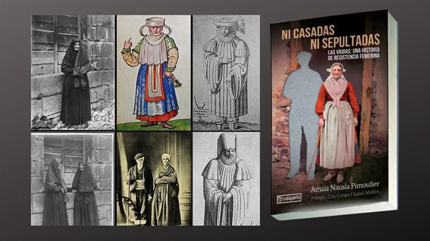 Portada e imágen interior del libro 'Ni casadas ni sepultadas' (Txapalarta.eus)