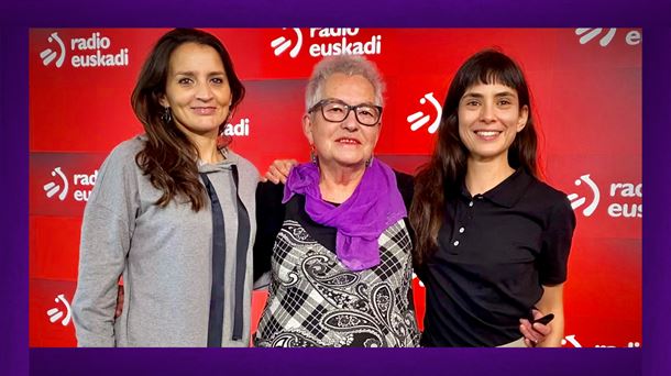 Rosa Jiménez, Itziar Lasuen y Cristina Lozano, portavoces de Bilbao Feminista Saretzen