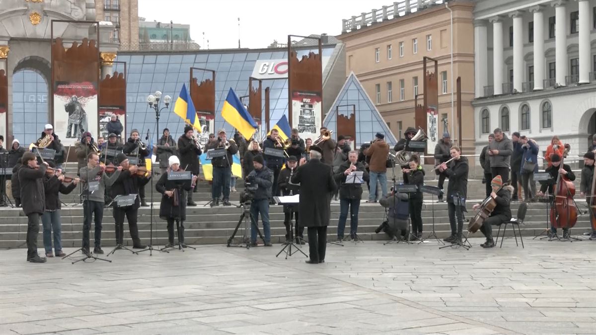 Concierto en Kiev. Imagen obtenida de un vídeo de Reuters.