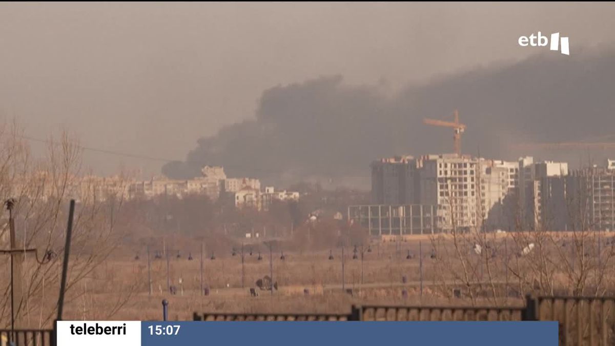 Las tropas rusas se aproximan a Kiev. Imagen obtenida de un vídeo de EITB Media.