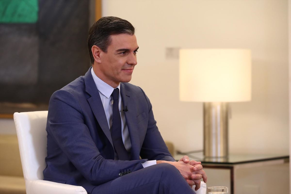 Pedro Sanchez Espainiako Gobernuko presidentea La Sexta telebistan egin dioten elkarrizketan