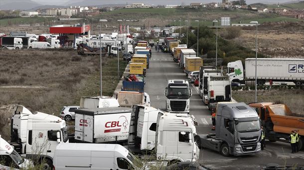 Caravana de camiones en Navarra durante las protestas de marzo de 2022. Foto: EFE